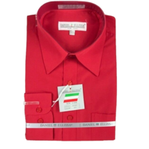 Daniel Ellissa Men&#39;s Red Dress Shirt Convertible Cuffs Pocket Sizes 14.5... - £23.69 GBP