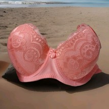 New Z Lingerie Padded Lace Bra Size 32B Peach - $146.24 MXN