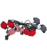 3D Flower String Light Set 10 Lights Decorative Purple Red Pink Indoor O... - £7.82 GBP