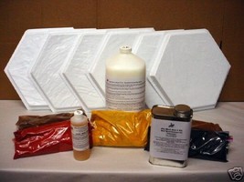 SIX MOLD SUPPLY KIT TO CRAFT 100s OF 12"x12" HEXAGON SLATE TILES FOR $0.30 EACH - £157.49 GBP