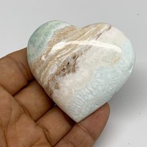 103.4g, 2.2&quot;x2.3&quot;x0.9&quot; Caribbean Calcite Heart Gemstones @Afghanistan,B3... - £20.43 GBP