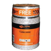 Gallagher Electric Fence Turbo Wire 656 ft White - £41.30 GBP