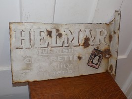Vintage Helmar Turkish Cigarettes Double Sided Flange Sign - $252.45