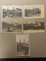 Vintage Luzern Switzerland Spreuerbrucke Lot Of 5 Postcards Postkarte Carte - £17.12 GBP