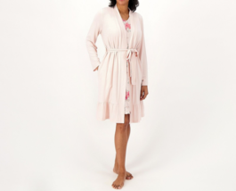Berkshire Homewear Silky Smooth Wrap Robe with Sleep Dress LtPink/Bouquets, S - £21.49 GBP