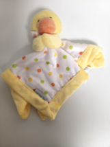 Carters Baby Duck  Infant Toy Yellow Polka Dot Lovey Plush Security Blanket - £15.52 GBP