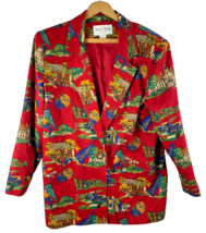 Vtg Sharon Young Blazer Medium Football Cheering Game Day Red Womens Chiefs - £110.08 GBP