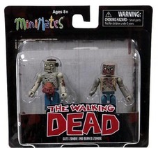 The Walking Dead MiniMates Guts Zombie &amp; Burned Zombie Figures NIB Series 1 - £11.89 GBP