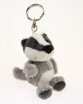 NICI Badger Gray Stuffed Animal Plush Beanbag Key Chain 4 inches 10 cm - £9.16 GBP