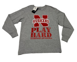 Nebraska Huskers Boys TSI Sportswear Gray Shirt Sz 14/16 Large L/S Play ... - £10.80 GBP