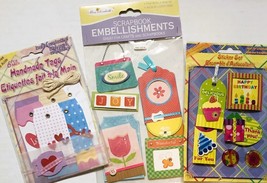 Lot of 3 Scrapbook Embellishments &amp; Handmade Gift Tags for Crafts &amp; Scra... - $8.00