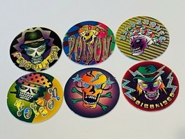 Poison Pogs lot Slammer Milk Cap game vtg skull skeleton punk grunge ska... - £13.20 GBP