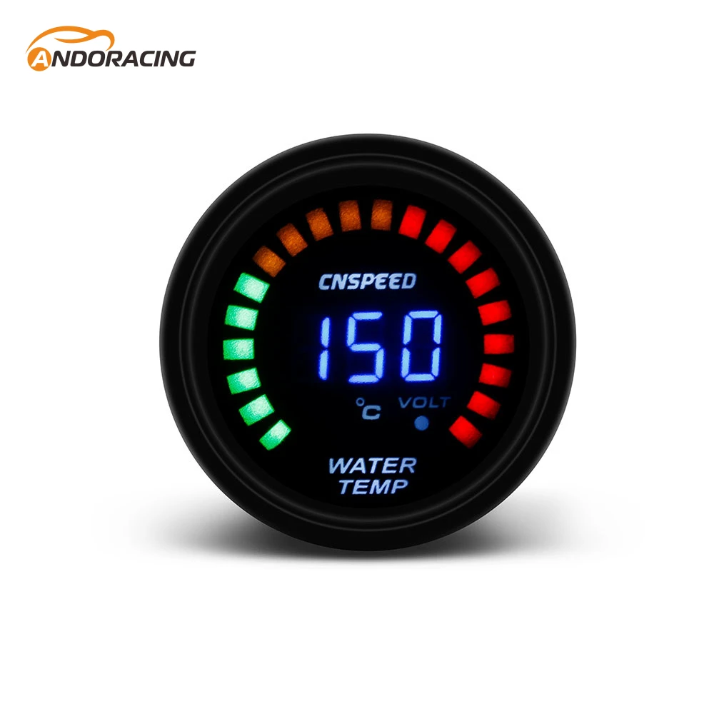 CNSPEED 52mm LCD Digital Water Temp Gauge With Sensor meter car with 7 color - £26.47 GBP