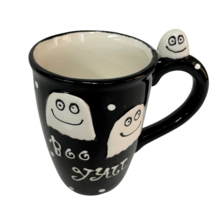 Halloween Coffee Mug Boo Yall Smiley White Ghosts Black 14 oz Fun Cup New - £9.94 GBP