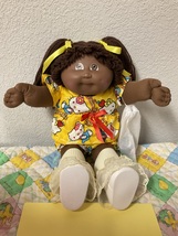 Vintage Cabbage Patch Kid Girl African American Head Mold #3 Brown Hair 1985 - £155.84 GBP