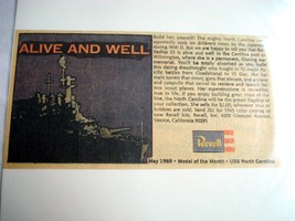 1969 Color Ad USS North Carolina Model Kit by Revell, Inc., Venice, Cali... - $7.99