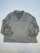 MSRP $70 Alfani V-Neck Volume-Sleeve Top Gray Size XL - £11.05 GBP