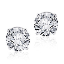 2.15 Carat Round Brilliant Cut Diamond Stud Earrings F-G/SI1 14K White Gold - £4,546.97 GBP