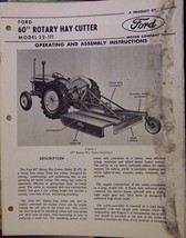 Ford Model 22-111 60&quot; Rotary Mower Operator&#39;s Manual - 1962 - $10.00