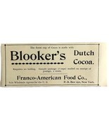 Blooker&#39;s Dutch Cocoa 1894 Advertisement Victorian Finest Cup Beverage A... - $376.02 MXN