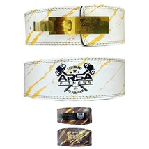 Weightlifting Adjustable Lever Belt For Men &amp; Women Real Cow Hide Leather For Po - £65.60 GBP
