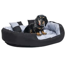 Reversible &amp; Washable Dog Cushion Grey and Black 110x80x23 cm - £39.07 GBP