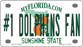 Number 1 Dolphins Fan Florida Novelty Mini Metal License Plate Tag - £11.23 GBP