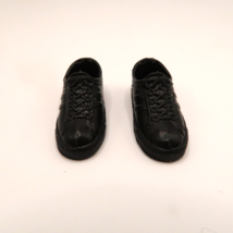 Vintage Ken Doll Black Plastic Sneakers Tennis Shoes Pair Barbie Slip Ons - £7.58 GBP