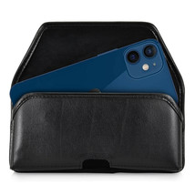 iPhone 12 Mini 5G (2020) with Belt Clip Black Leather Holster, Heavy Duty - £23.97 GBP