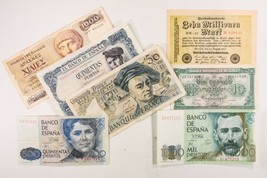 Europa Notes. Spagna,Grecia,Francia,Belgio &amp; Germania. 7 Nota Lotto - £98.69 GBP