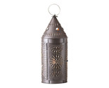 21-Inch Punched Tin Metal Lantern-  Paul Revere Style - Smokey Black - £67.10 GBP