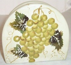 TABLETOPS GALLERY CABERNET NAPKIN HOLDER GRAPES RARE TUSCAN - $24.74