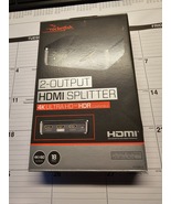 Rocketfish- 2-Output HDMI Splitter with 4K at 60Hz and HDR Pass-Through-Black - $35.00