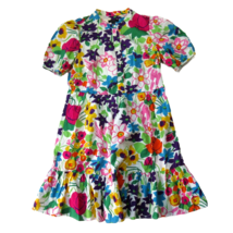 NWT J.Crew Puff-sleeve Dress in Vibrant Garden Print Floral Tiered Shift 12P - £56.31 GBP