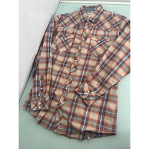 Roper Men Western Shirt Pearl Snap Long Sleeve Plaid 100% Cotton XL - £15.51 GBP