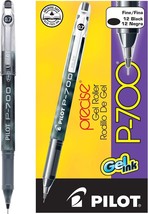 Pilot P700 Fine Black Ink, 0.7mm Precise Gel Ink Roller Pen, Box of 12 Pens - $367.38 MXN