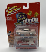 1959 Desoto &amp; 1956 Chevrolet Bel Air 1/64 Johnny Lightning JLPK018 JLSP2... - £15.58 GBP