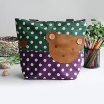 [Bear-Green] Tote Bag Middile Size(13.3*5.1*10.6) - £15.02 GBP