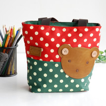 [Bear-Crimson] Shopper Bag/Tote Bag-Small Size(9.4*2.7*7.8) - £13.58 GBP