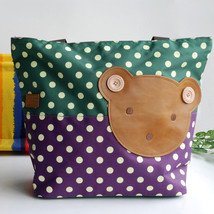 [Bear-Green] Tote Bag/Shopper Bag-Big Size(16.5*5.5*12.6) - $20.99