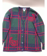 Vintage Pendleton Cardigan Sweater Women&#39;s Medium Multicolor Plaid 100% ... - £18.75 GBP