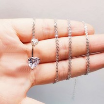 925 sterling silver Belly Button Ring Charming Heart shape Cubic Zircon ... - $1,586.03 MXN