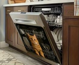 Cute Orange Cat Dishwasher Magnet 23"X25.59 image 2