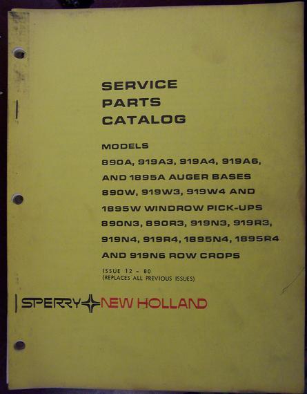 New Holland 890, 892, 1890, 1895, 1900, 2100 Harvesters Attachments Parts Manual - £7.99 GBP