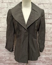 Spiegel Blazer Jacket Womens Green Fitted 3/4 Sleeve Portrait Collar Y2K Size 10 - £30.81 GBP