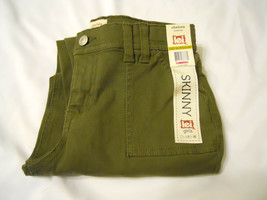 l.e.i. Girls Skinny Pants Sz 14 Reg Chelsea Lowrise Adjustable Waistband Green - £10.37 GBP