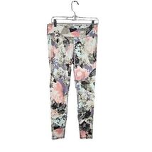 Fabletics Powerlite Floral Leggings Size Medium Pink Purple Green Gray B... - $23.51