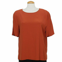 Eileen Fisher Paprika Orange Tencel Viscose Crepe Top Xxs - $99.99