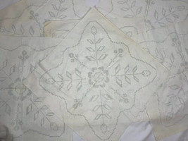 6 VTG NOS Unfinished Embroidery Square Pillow Panels Flower Snowflake - £17.15 GBP