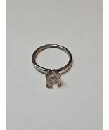 Cubic Zirconia Silver Tone Band Size 7 Ring, Vintage 1970s  - $21.03 CAD